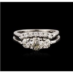 14KT White Gold 1.57ctw Diamond Wedding Ring Set