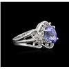 Image 2 : 14KT White Gold 2.98ct Tanzanite and Diamond Ring