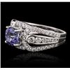 Image 2 : 18KT White Gold 1.60ct Tanzanite and Diamond Ring