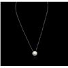 Image 1 : 14KT White Gold Pearl and Diamond Pendant With Chain