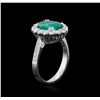 Image 3 : 14KT White Gold 3.45ct Emerald and Diamond Ring