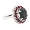 Image 2 : 14KT White Gold 6.45ct Sapphire, Ruby and Diamond Ring
