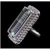 Image 2 : 14KT White Gold GIA Certified 37.30ct Aquamarine and Diamond Ring