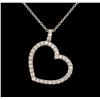 Image 1 : 1.50ctw Diamond Heart Pendant With Chain - Platinum