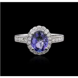 14KT White Gold 1.53ct Tanzanite and Diamond Ring