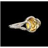 Image 2 : 3.55ct Citrine and Diamond Ring - 14KT White Gold