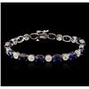 Image 1 : 14KT White Gold 21.98ctw Sapphire and Diamond Bracelet