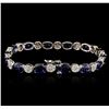 Image 2 : 14KT White Gold 21.98ctw Sapphire and Diamond Bracelet