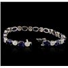 Image 3 : 14KT White Gold 21.98ctw Sapphire and Diamond Bracelet