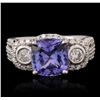 Image 1 : 14KT White Gold 3.21ct Tanzanite and Diamond Ring