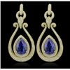 Image 1 : 14KT Yellow Gold 17.82ctw Tanzanite and Diamond Earrings