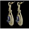Image 2 : 14KT Yellow Gold 17.82ctw Tanzanite and Diamond Earrings