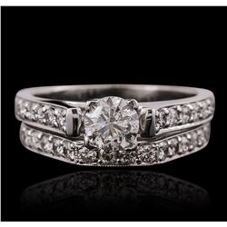 18KT White Gold 1.13ctw Diamond Wedding Set