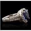 Image 2 : 14KT White Gold 6.64ct Sapphire and Diamond Ring