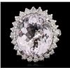 Image 1 : 14KT White Gold 24.09ct Kunzite and Diamond Ring