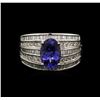 Image 1 : 2.07ct Tanzanite and Diamond Ring - 18KT White Gold