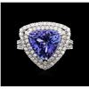 Image 1 : 18KT White Gold 5.22ct Tanzanite and Diamond Ring