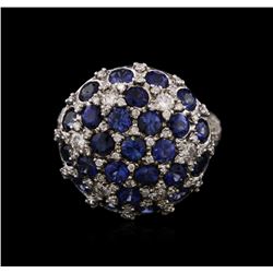 14KT White Gold 3.55ctw Sapphire and Diamond Ring