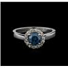 Image 1 : 0.83ctw Blue Diamond Ring - 14KT White Gold