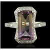 Image 1 : 14KT White Gold 4.89ct Ametrine Quartz and Diamond Ring