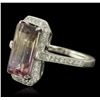 Image 2 : 14KT White Gold 4.89ct Ametrine Quartz and Diamond Ring