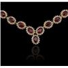 Image 2 : 14KT Yellow Gold 35.52ctw Ruby and Diamond Necklace