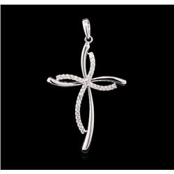 0.50ctw Diamond Cross Pendant - 14KT White Gold