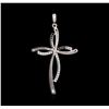 Image 2 : 0.50ctw Diamond Cross Pendant - 14KT White Gold