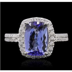 14KT White Gold 2.82ct Tanzanite and Diamond Ring