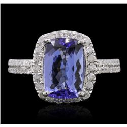 14KT White Gold 2.82ct Tanzanite and Diamond Ring