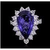 Image 1 : 14KT White Gold GIA Certified 7.53ct Tanzanite and Diamond Ring