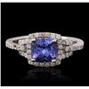 Image 1 : 14KT White Gold 1.28ct Tanzanite and Diamond Ring