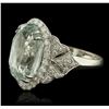 Image 2 : 14KT White Gold 6.88ct Aquamarine and Diamond Ring