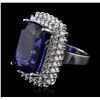 Image 2 : 14KT White Gold GIA Certified 27.79ct Tanzanite and Diamond Ring