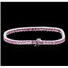 Image 2 : 12.81ctw Pink Sapphire Bracelet - 14KT White Gold