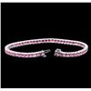 Image 3 : 12.81ctw Pink Sapphire Bracelet - 14KT White Gold