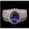 Image 1 : 14KT White Gold 3.88ct Tanzanite and Diamond Ring