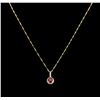 Image 1 : 1.95ct Ruby and Diamond Pendant With Chain - 14KT Yellow Gold