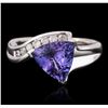 Image 1 : 14KT White Gold 2.23ct Tanzanite and Diamond Ring