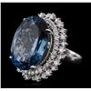 Image 2 : 14KT White Gold 22.83ct Topaz and Diamond Ring