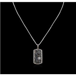 3.00ctw Black Diamond Pendant With Chain - SILVER