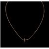 Image 2 : 14KT Rose Gold 0.09ctw Diamond Cross Pendant With Chain