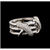 Image 2 : 14KT White Gold 0.70ctw Diamond Ring