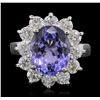 14KT White Gold 3.80ct Tanzanite and Diamond Ring
