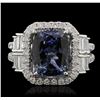 18KT White Gold 4.68ct Tanzanite and Diamond Ring