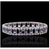 Image 2 : 14KT White Gold 11.25ctw Tanzanite and Diamond Bracelet