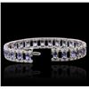 Image 3 : 14KT White Gold 11.25ctw Tanzanite and Diamond Bracelet