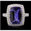 Image 1 : 14KT White Gold 5.95ct Tanzanite and Diamond Ring