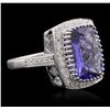 Image 2 : 14KT White Gold 5.95ct Tanzanite and Diamond Ring