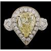 Image 1 : 18KT White Gold 4.01ctw Diamond Ring